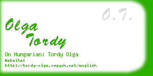 olga tordy business card